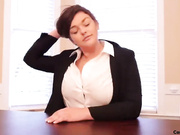 Black haired girl gives a blow job