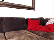 A small breasted brunette teases her cunt before fucking