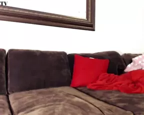 A small breasted brunette teases her cunt before fucking