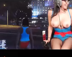 PVC fetish chick rides a mounted dildo