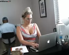 Busty blonde wife on webcam