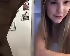 Blonde with stockings is screaming