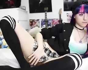 Blonde chick strokes her man and makes him cum