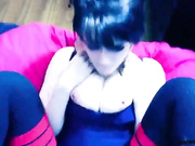 Kinky blonde pinching her nipples on cam