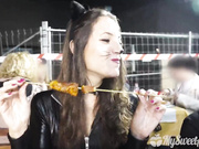 Adorable amateur is sucking dick