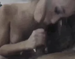 Chubby slut recorded while sucking cock in a closeup