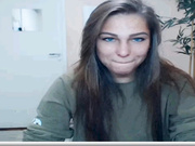 Cute teen strips to the music