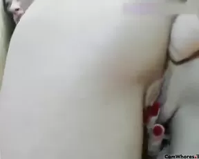 Dark haired teen expertly making a cock hard