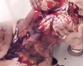 Pony tailed blonde making her lover's cock cum