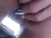 Huge black dildo for her cunt