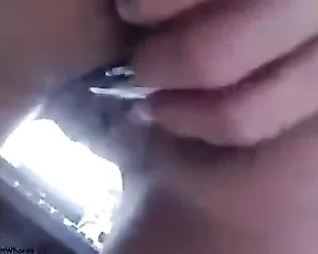 Huge black dildo for her cunt
