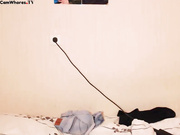 Cute babe has her holes filled with cock.