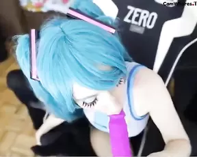 Girl plays with her dildo and her lover