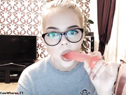 Fingering her tight pink snatch