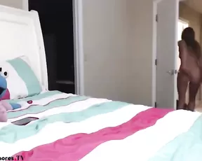 Short haired babe with nice tits fucked from behind