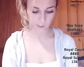 A bony blonde gets gang-banged