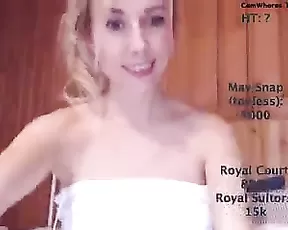 A bony blonde gets gang-banged