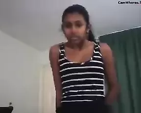 Busty teen plays with her wet pussy