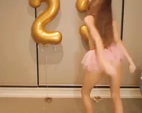 Small thing girl removes her outfit
