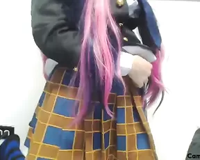 Blonde teen is masturbating