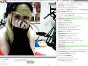 Teen blonde donate teasing in bed webcam show