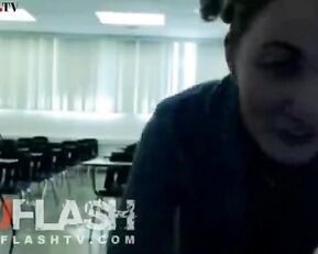 Slim dirty girl fingering in classroom webcam show
