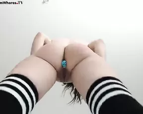 Teen is rammed on the bed