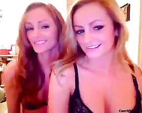 Brooke and Vikki lesbian sisters teasing webcam show
