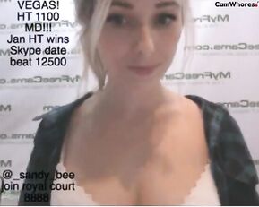 Sweet slim teen blonde teasing her body webcam show