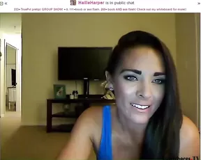 HallieHarper sex bomb slim milf with cool tits teasing webcam show