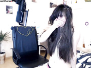 Trimmed snatch in front of the web camera