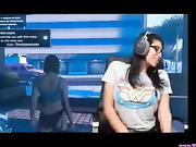 Fingering in front of the mirror