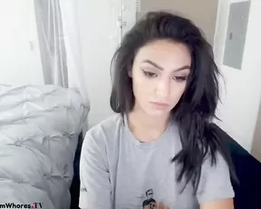 Beautiful teen brunette teasing ass webcam show