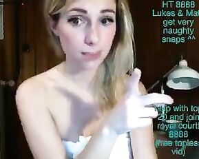 Slim beauty teen blonde in shower webcam show