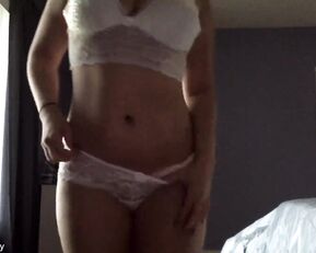 Slim beauty girl teasing her white underwear webcam show