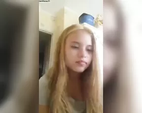 Sweet teen blonde finger pussy webcam show