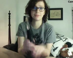 ChubbyWorm dirty milf brunette in glasses fingering  pussy webcam show