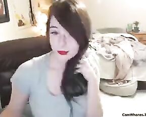 Beauty brunette teen show nude boobs webcam show