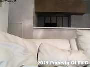 Lovely slim blonde in stockings passion masturbate in bed webcam show