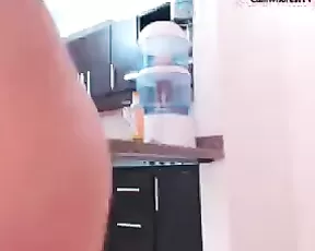 A brunette takes off her bar and drills inside her cunt