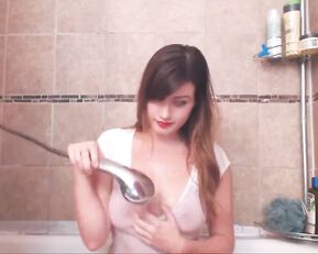cosmicbunny beauty teen teasing in shower webcam show