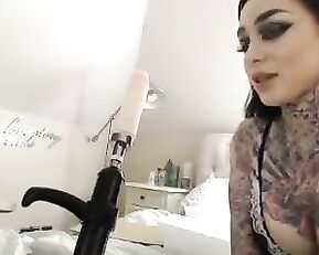Georgieghee tattoo dirty hot brunette milf webcam show