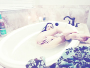 KaebrieDae sexy brunette deepthroat BJ dildo in bath webcam show