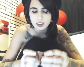Anamercury sexy tattoo brunette milf webcam show