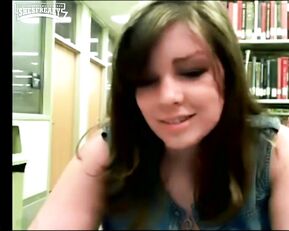 sunstarsmoon juicy brunette make blowjob in library webcam show