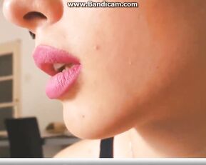 Beauty passion girl in glasses suck dildo webcam show