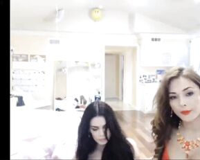 Sandra & Sabrina sex bomb girls in erotic underwear dancing webcam show