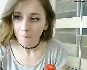 Sexy teen with small tits dancing in underwear webcam show