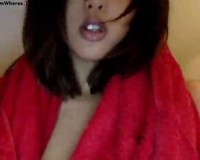 So pretty italian american brunette girlfriend shaking her lovely ass on webcam