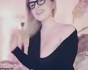 Sweet and sexy blonde teasing big tits webcam show